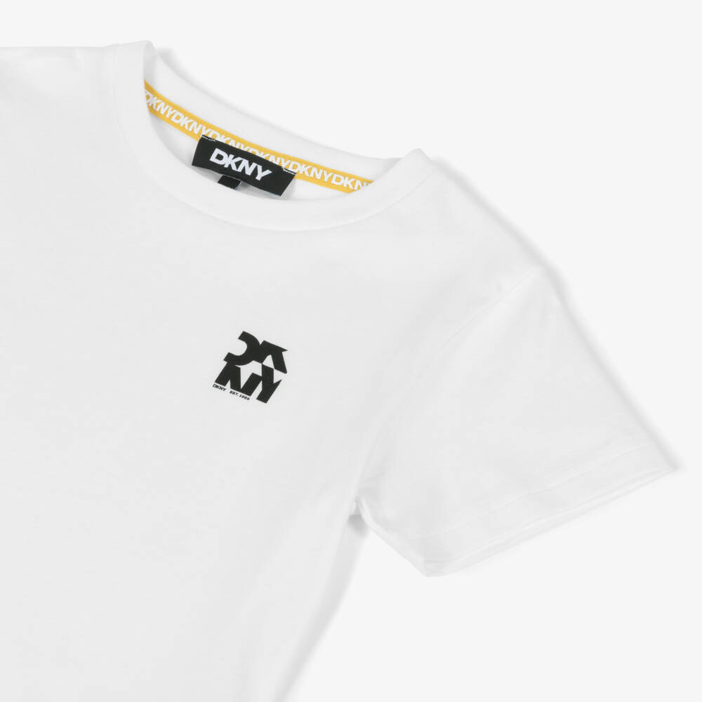 DKNY-Boys Classic White Logo Tee | Childrensalon Outlet