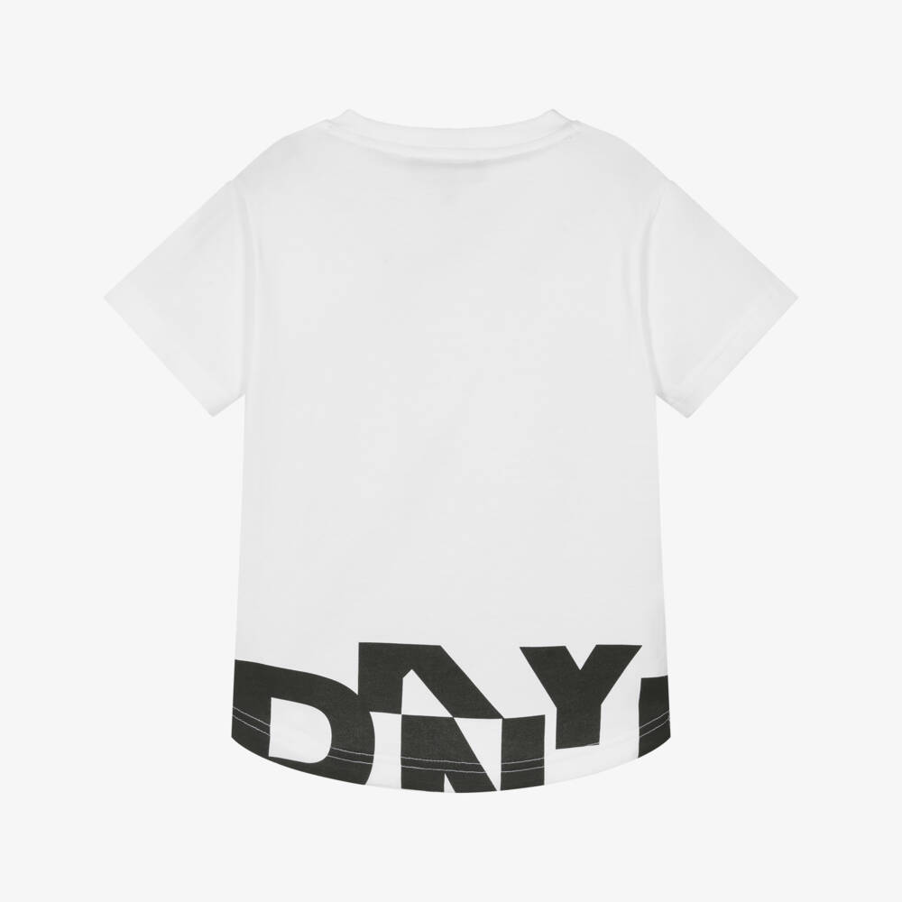 DKNY-Boys Classic White Logo Tee | Childrensalon Outlet