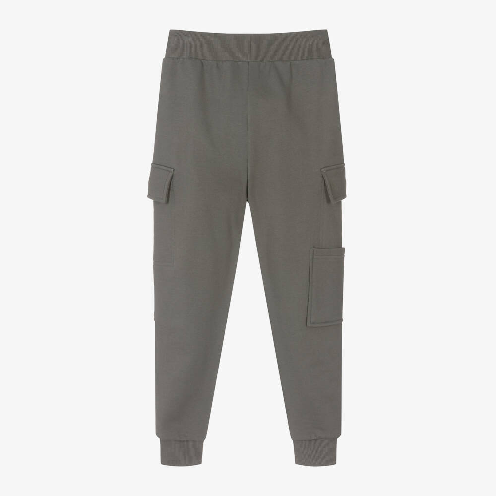 DKNY-Boys Cotton Grey Cargo Trousers | Childrensalon Outlet