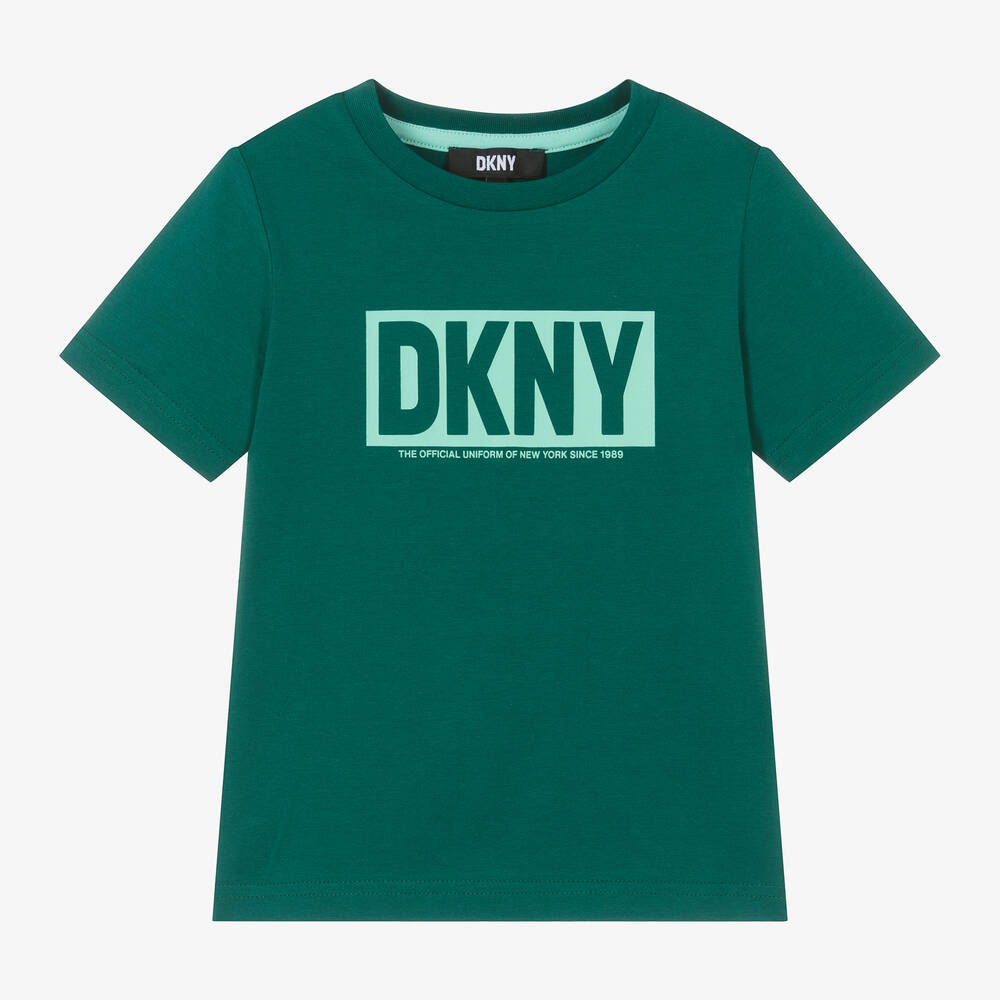 DKNY-Boys Green Cotton Jersey T-Shirt | Childrensalon Outlet