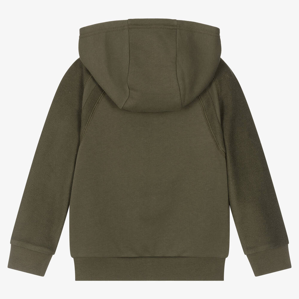 DKNY-Зеленая худи из хлопкового джерси на молнии | Childrensalon Outlet