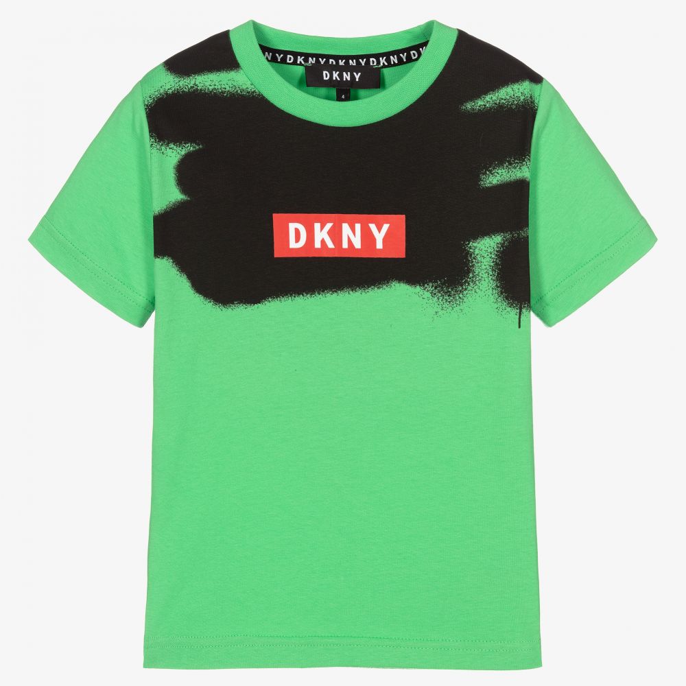 DKNY - Boys Green Cotton T-Shirt | Childrensalon