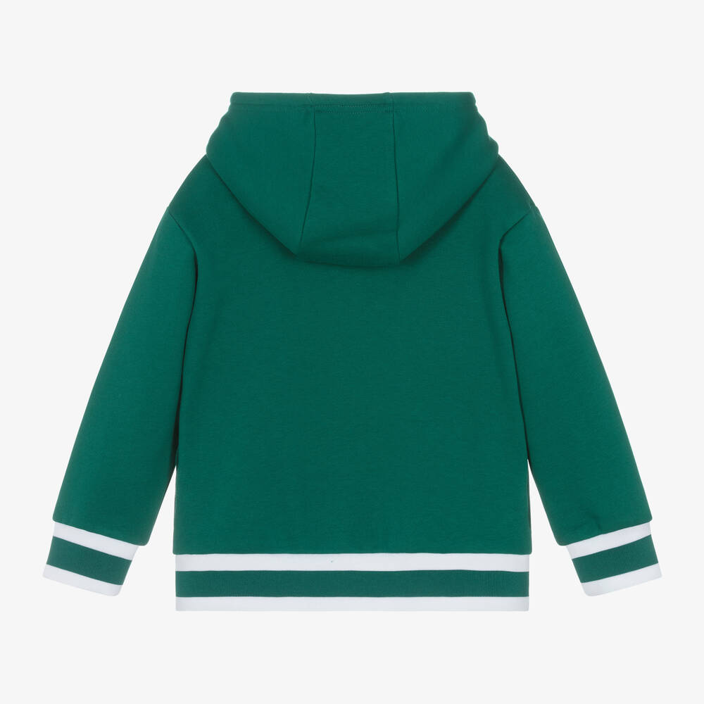 DKNY Boys Green Cotton Varsity Zip Up Hoodie