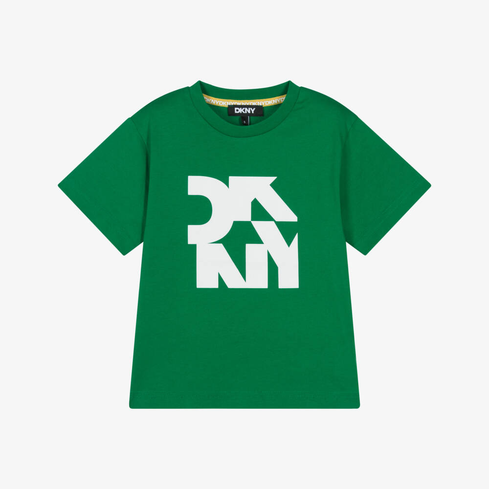 DKNY-تيشيرت صبياني أخضر صديق للبيئة بشعار | Childrensalon Outlet