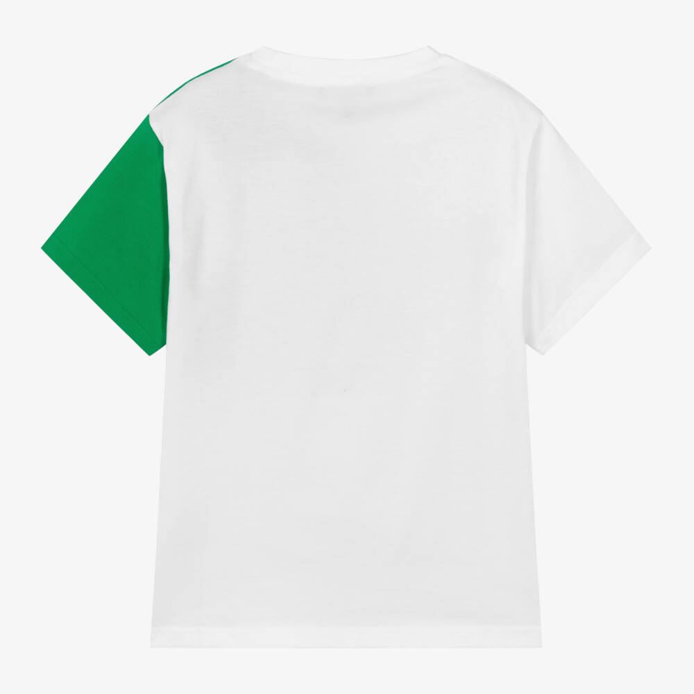 DKNY-Футболка из хлопка зелено-белая для мальчиков | Childrensalon Outlet