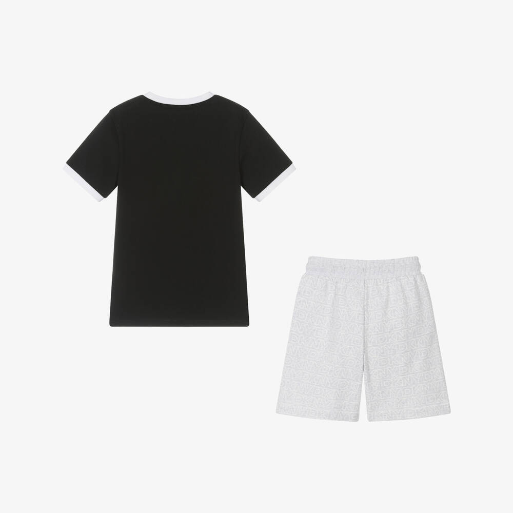 DKNY-Boys Grey & Charcoal Cotton Ensemble | Childrensalon Outlet