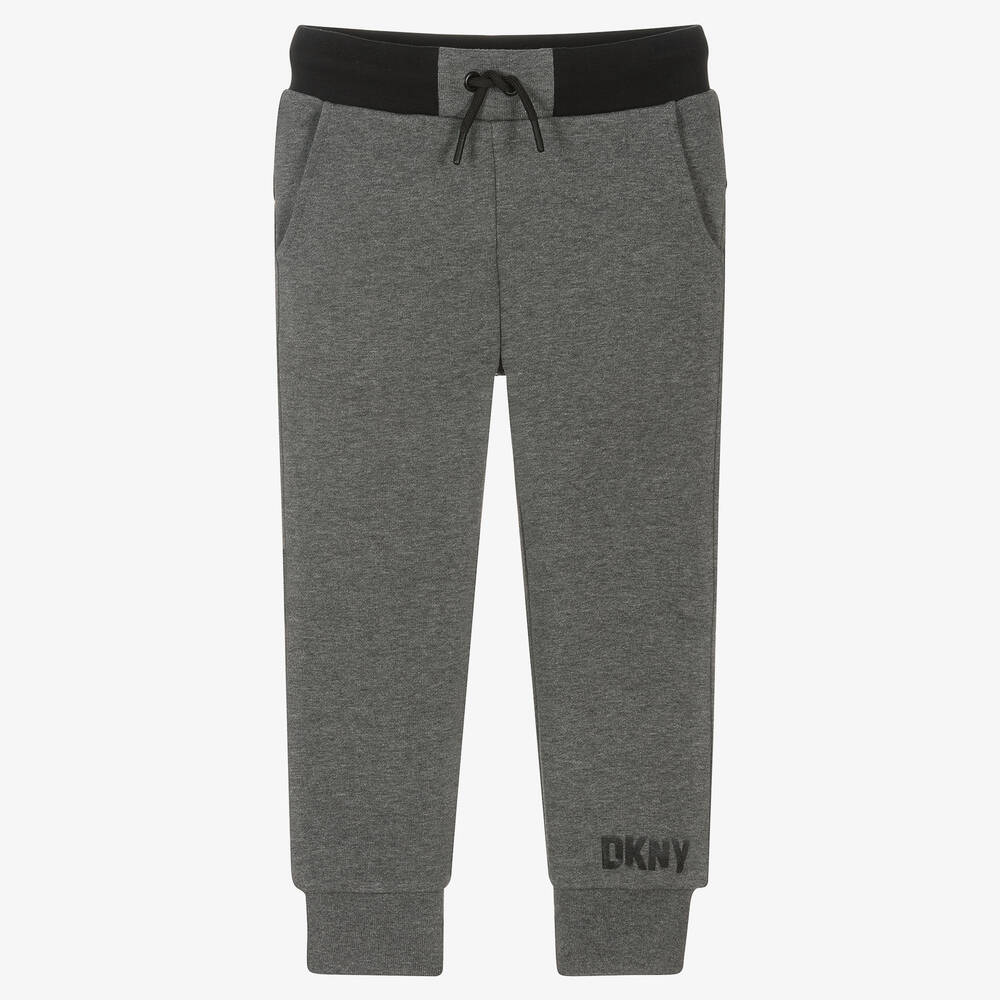 DKNY - Boys Grey Cotton Logo Joggers | Childrensalon