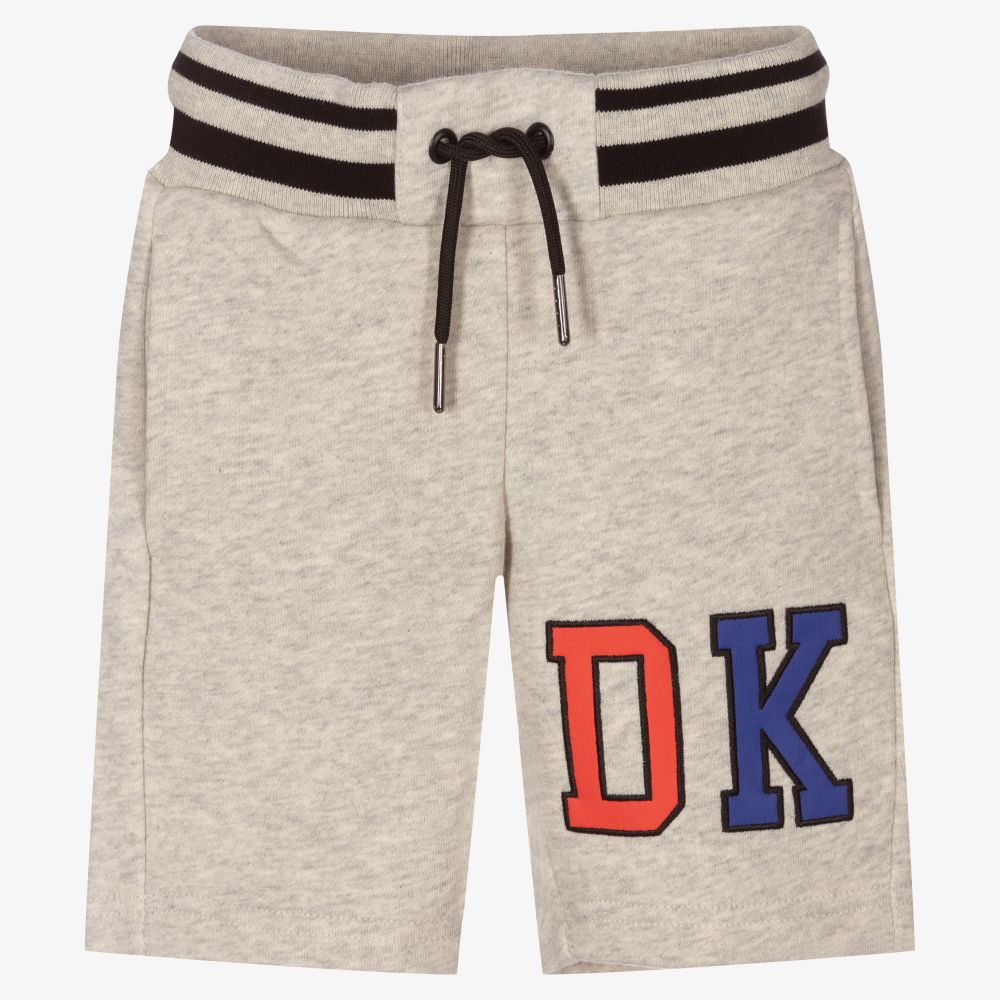 DKNY - Boys Grey Cotton Logo Shorts | Childrensalon