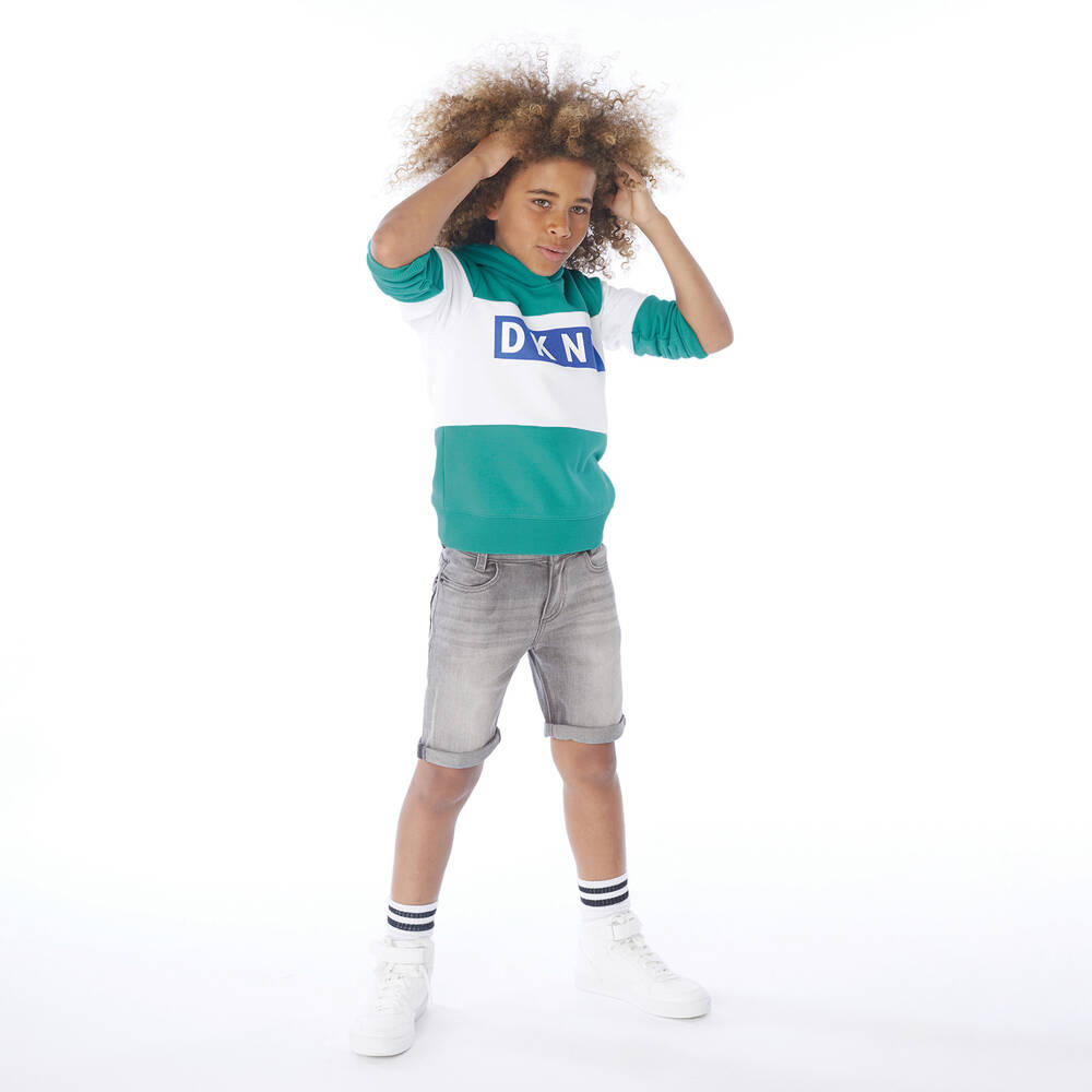 DKNY Boys Grey Denim Shorts Childrensalon Outlet