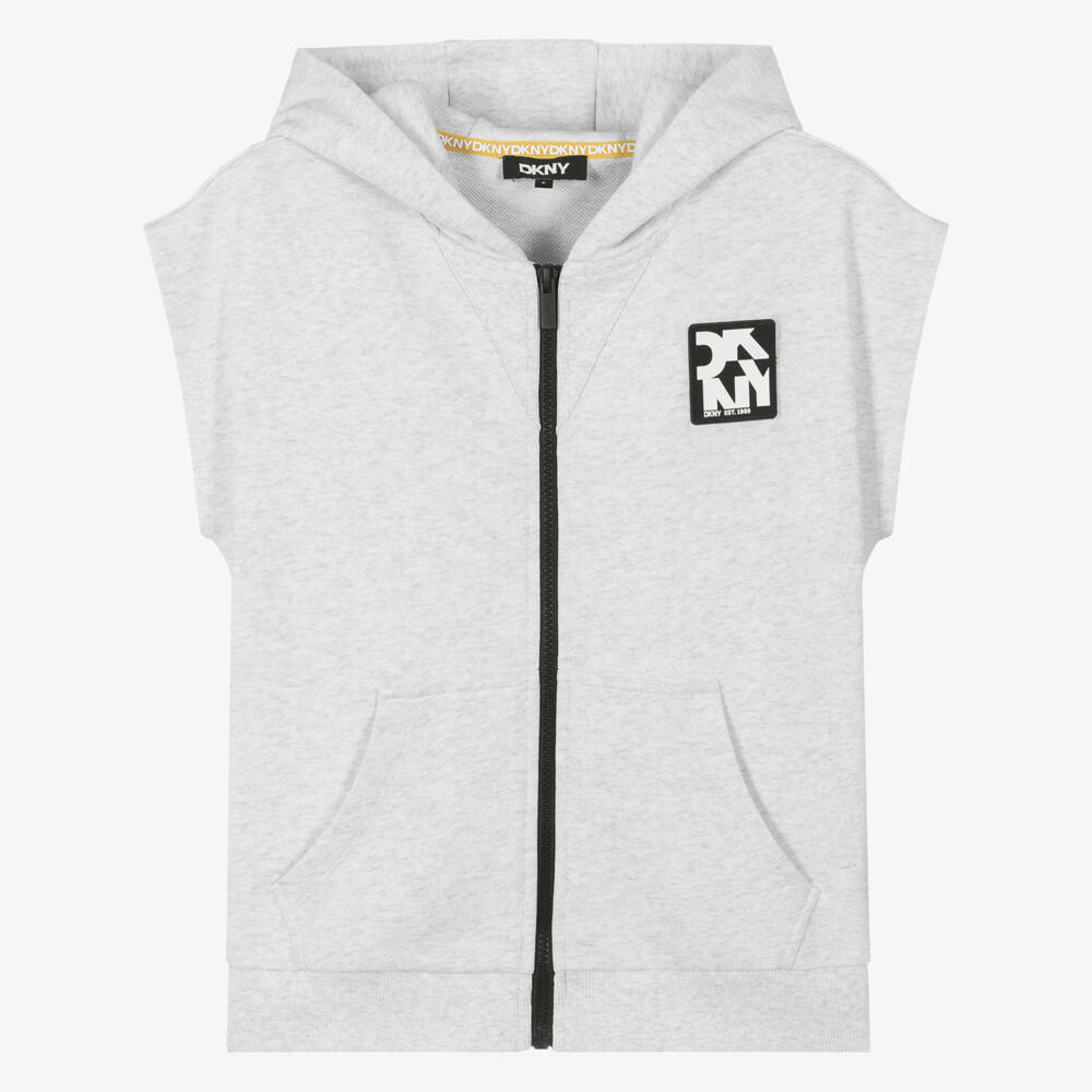 DKNY-هودي صوفي رمادي بسحاب للأولاد | Childrensalon Outlet