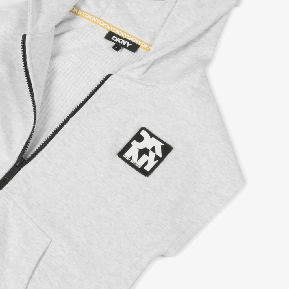DKNY-Серая вязаная толстовка на молнии для мальчиков | Childrensalon Outlet