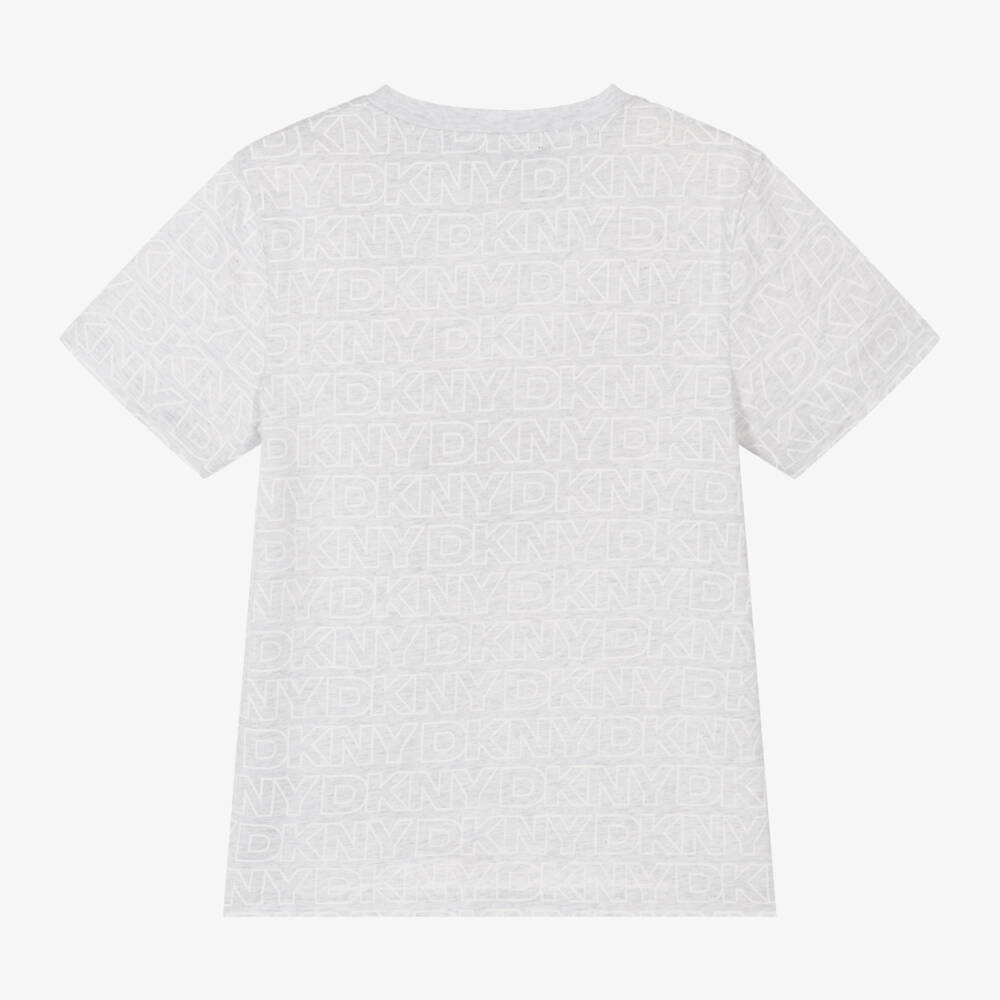 DKNY-تي شيرت قطني ناعم رمادي للأولاد | Childrensalon Outlet