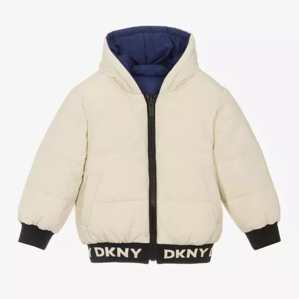 DKNY-Boys Ivory & Navy Reversible Jacket | Childrensalon Outlet