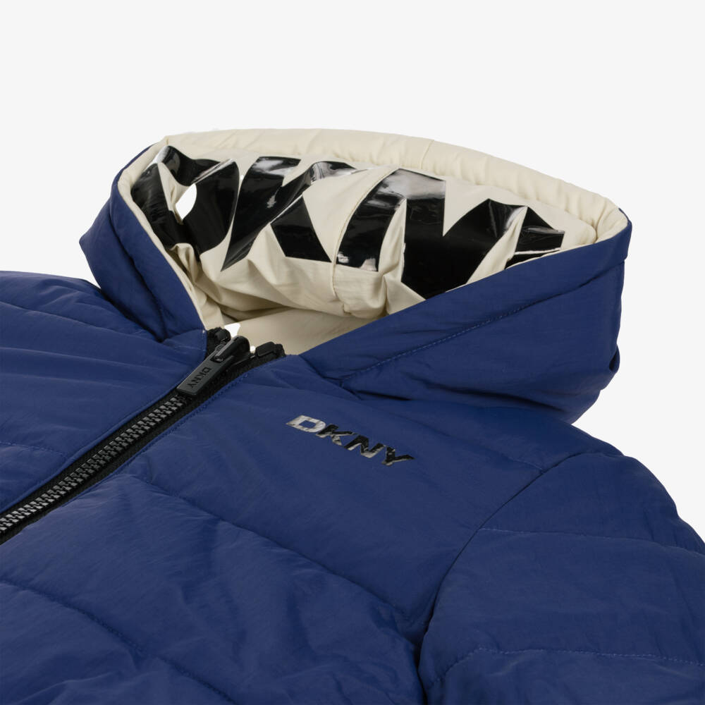 DKNY-Boys Ivory & Navy Reversible Jacket | Childrensalon Outlet