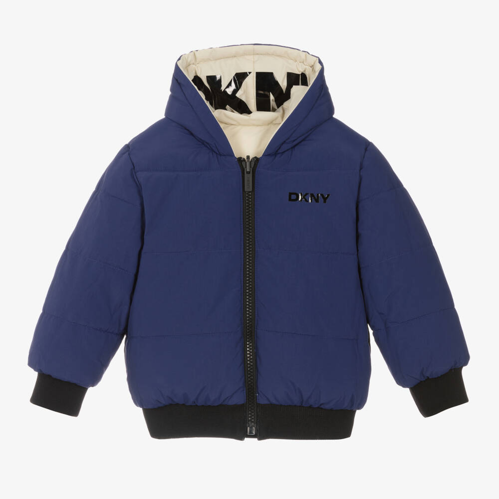 DKNY-Boys Ivory & Navy Reversible Jacket | Childrensalon Outlet