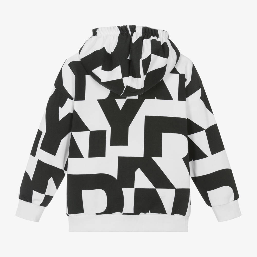 DKNY-Boys Monochrome Cotton Zip Hoodie | Childrensalon Outlet