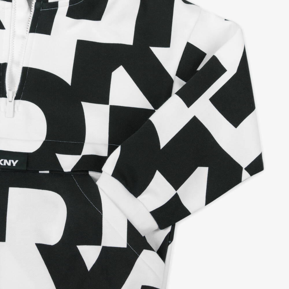 DKNY-Boys Monochrome Cotton Zip Hoodie | Childrensalon Outlet