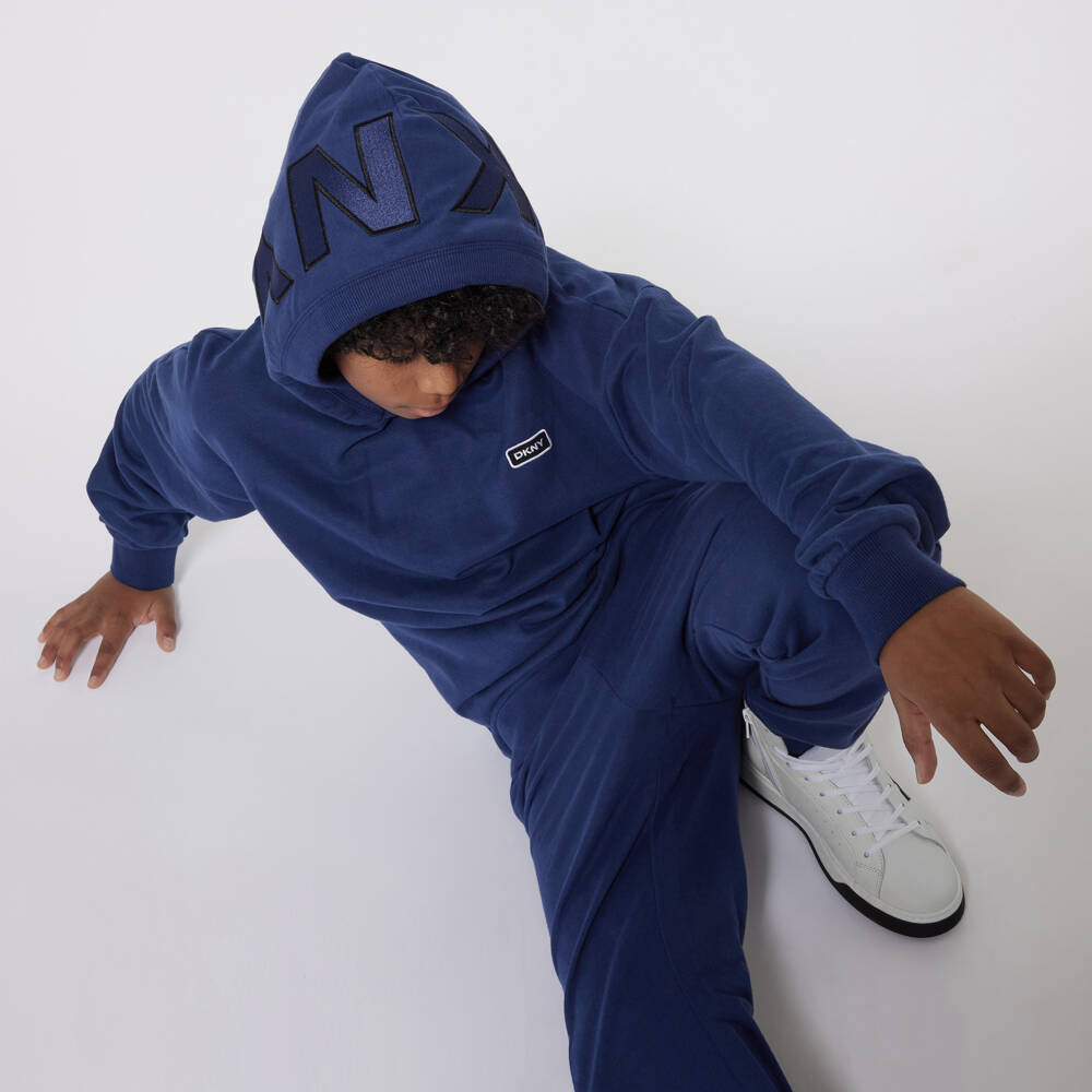 DKNY-Boys Navy Jersey Joggers | Childrensalon Outlet