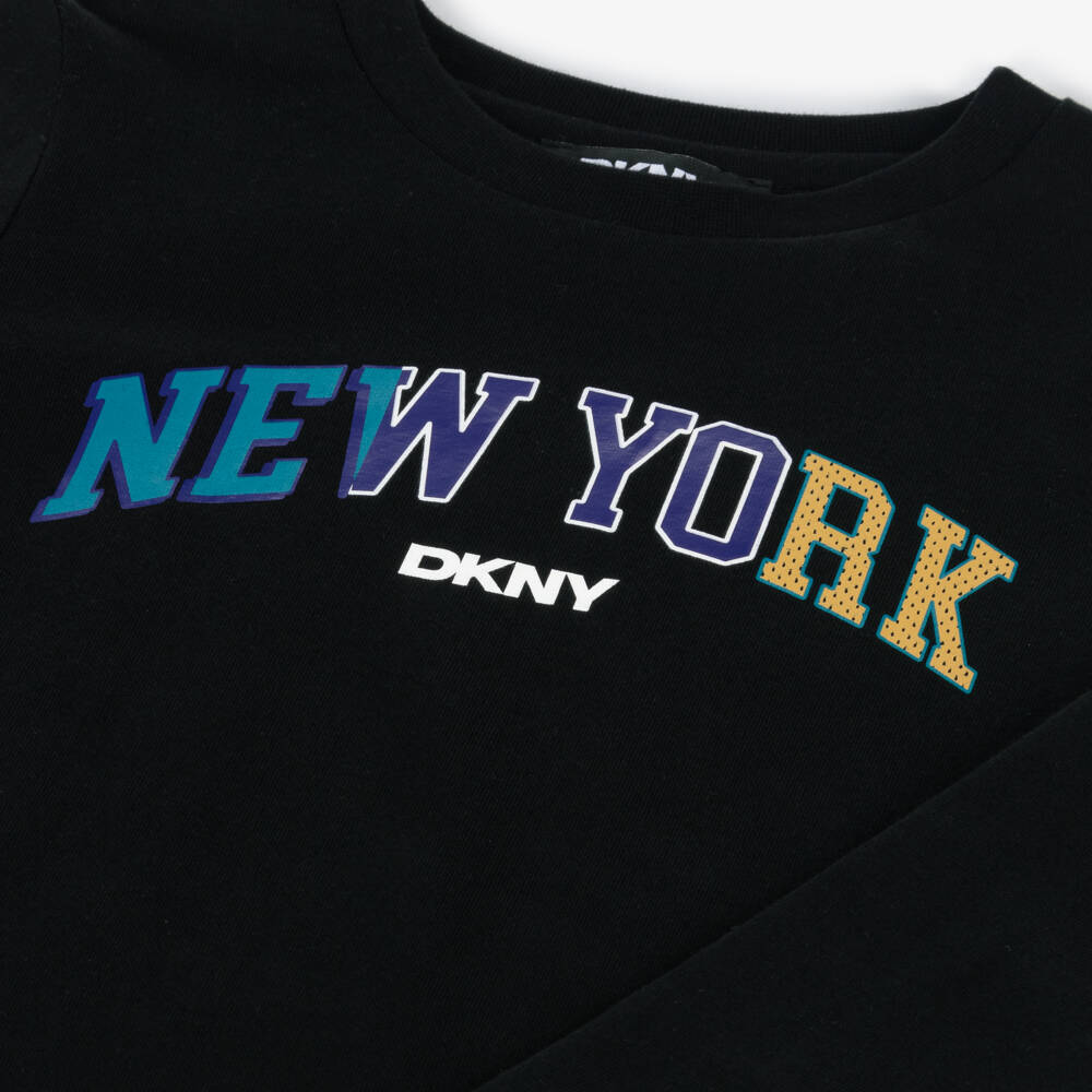 DKNY-Boys Organic Black Cotton Tee | Childrensalon Outlet