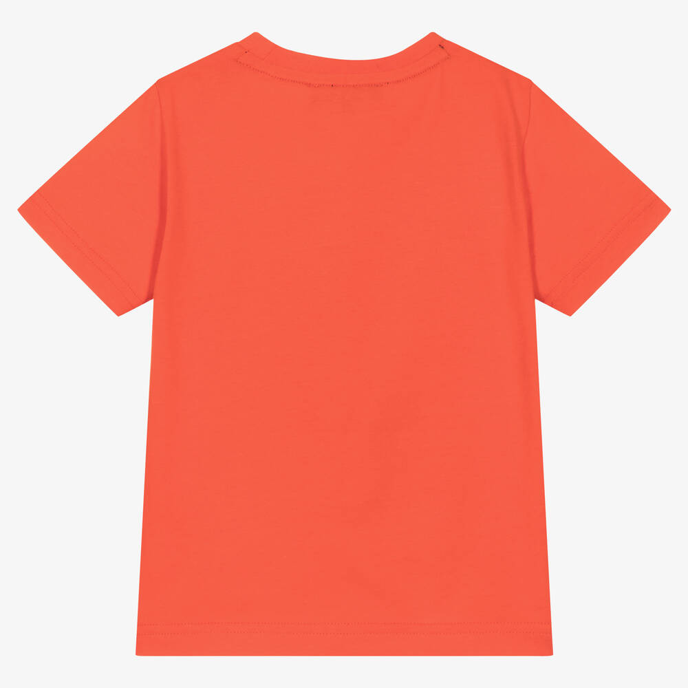 DKNY-Boys Red Cotton Logo T-Shirt | Childrensalon Outlet