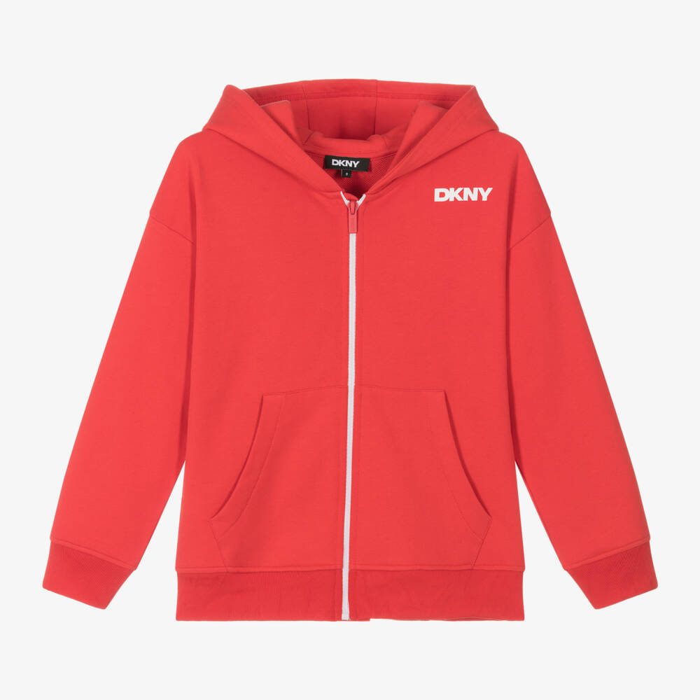 DKNY-Boys Scarlet Cotton Zip-Up Jacket | Childrensalon Outlet
