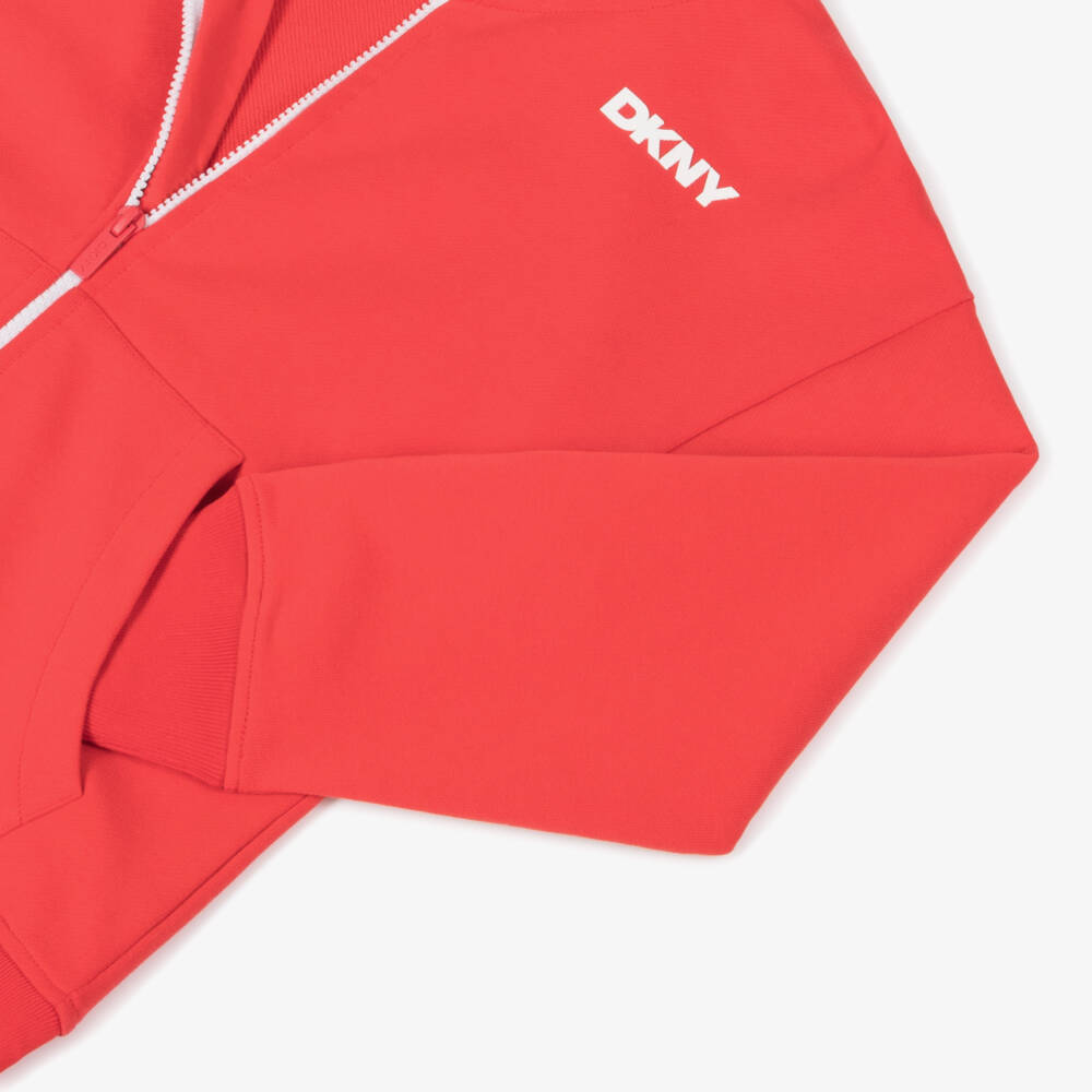 DKNY-جاكيت قطني أحمر بسحاب للأولاد | Childrensalon Outlet