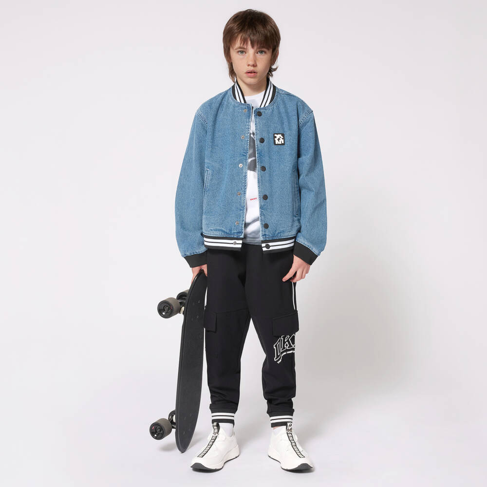 DKNY-Мягкие черные трикотажные брюки для мальчиков | Childrensalon Outlet