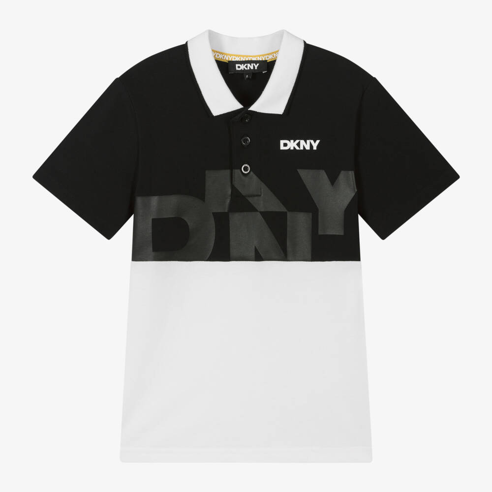 DKNY-Boys Two-Tone Cotton Piqué Polo | Childrensalon Outlet