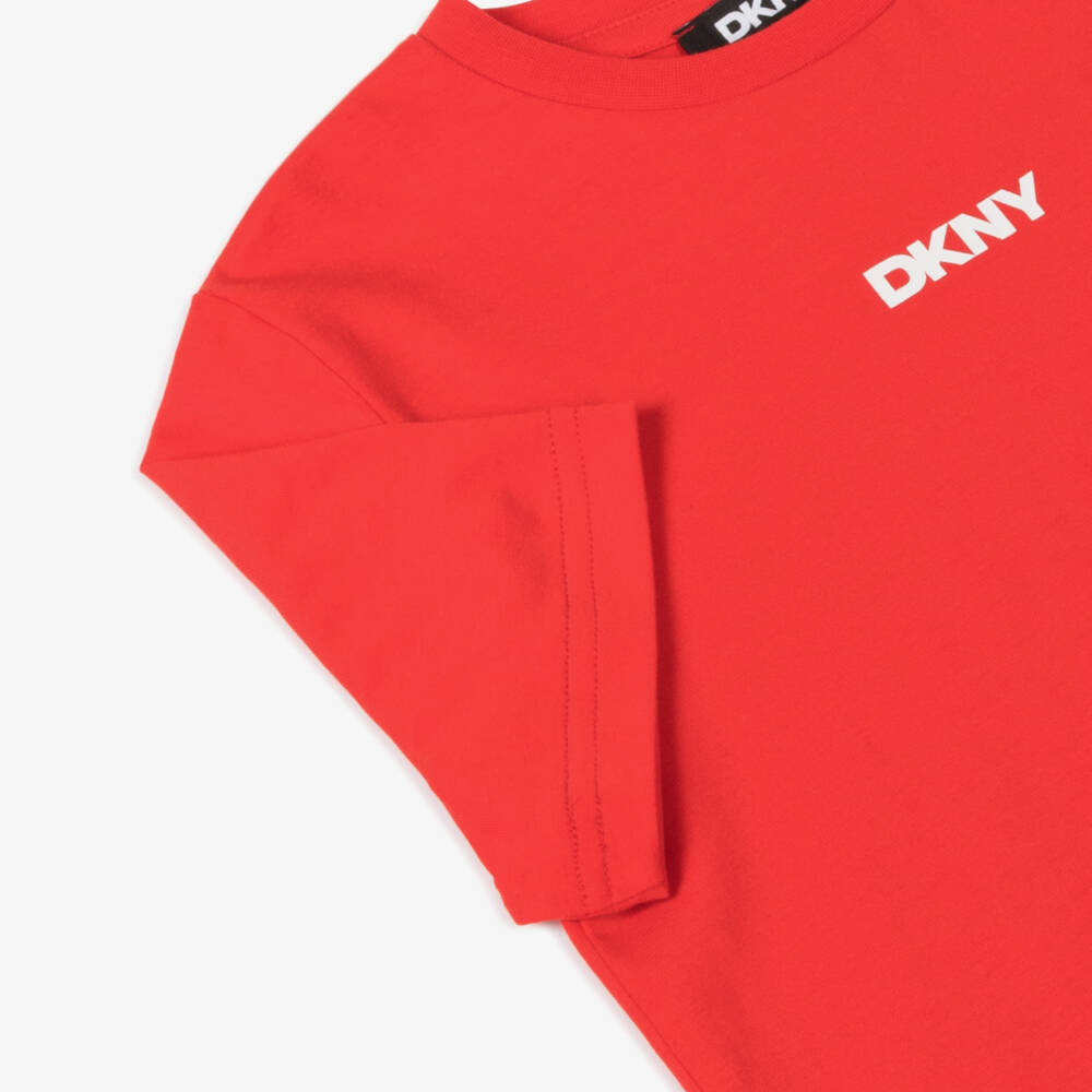DKNY-Boys Vibrant Red Cotton Tee | Childrensalon Outlet