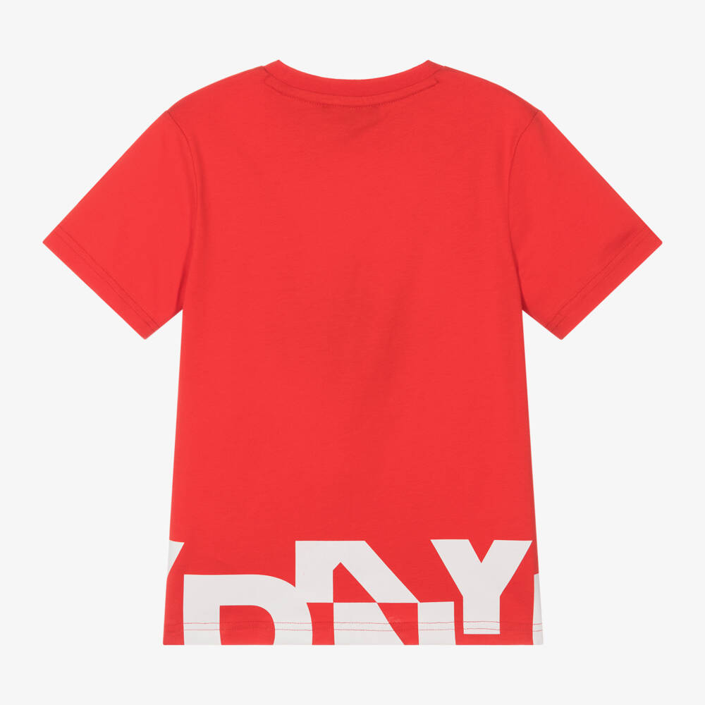 DKNY-Boys Vibrant Red Cotton Tee | Childrensalon Outlet