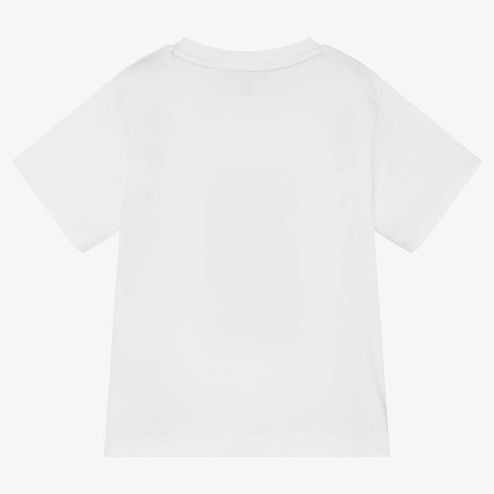 DKNY-Boys White Cotton T-Shirt | Childrensalon Outlet
