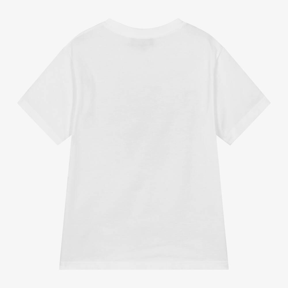 DKNY-Футболка из белого хлопка с черным эмблемой для мальчиков | Childrensalon Outlet