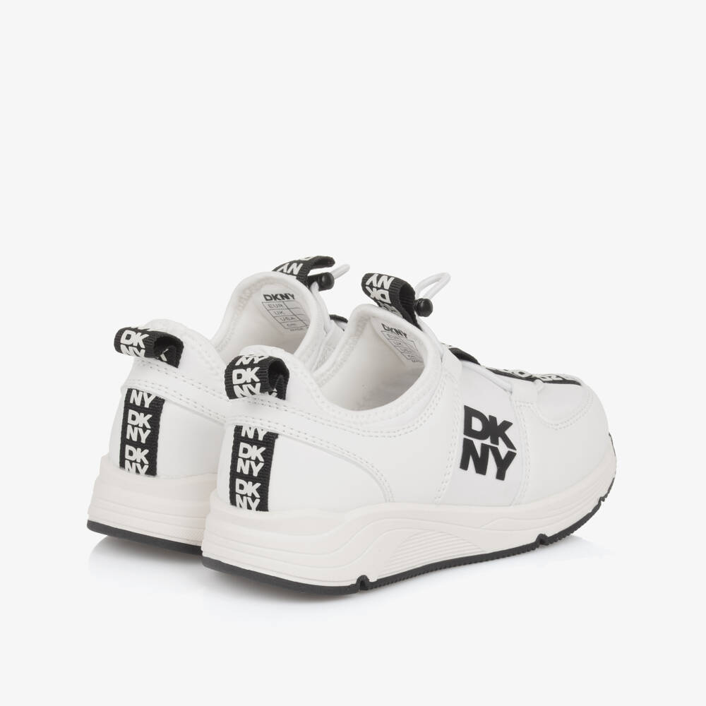 DKNY-Boys White Slip-On Logo Sneakers | Childrensalon Outlet