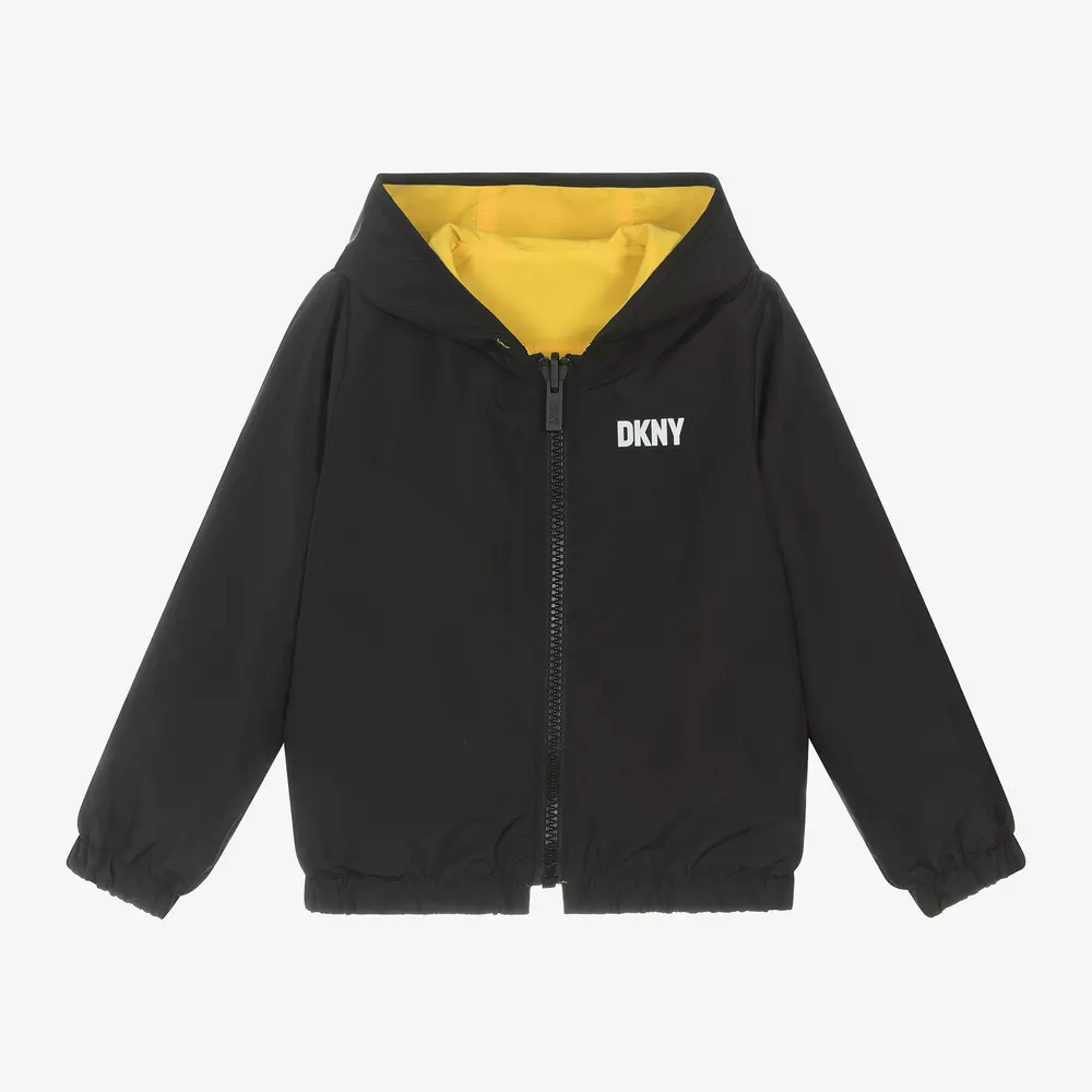 DKNY-Boys Yellow & Black Reversible Jacket | Childrensalon Outlet
