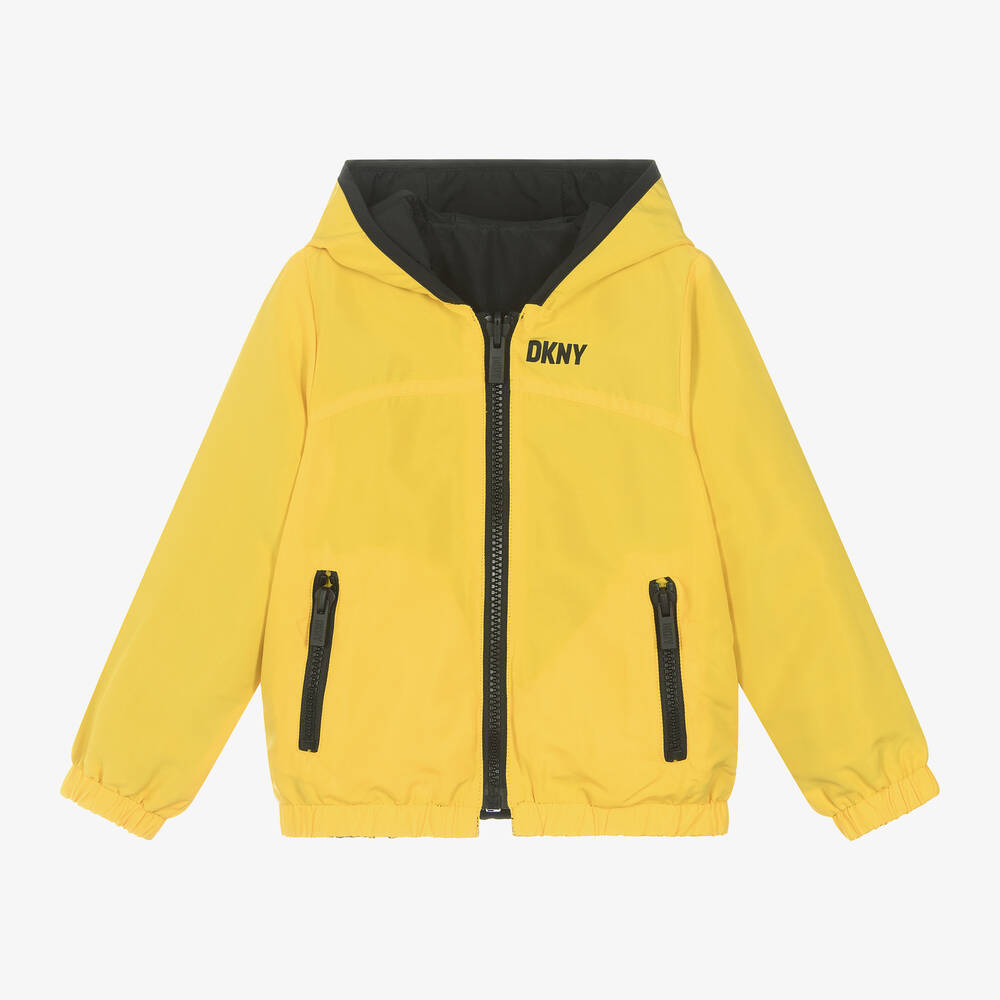 DKNY-جاكيت بوجهين لون أسود وأصفر للأولاد | Childrensalon Outlet