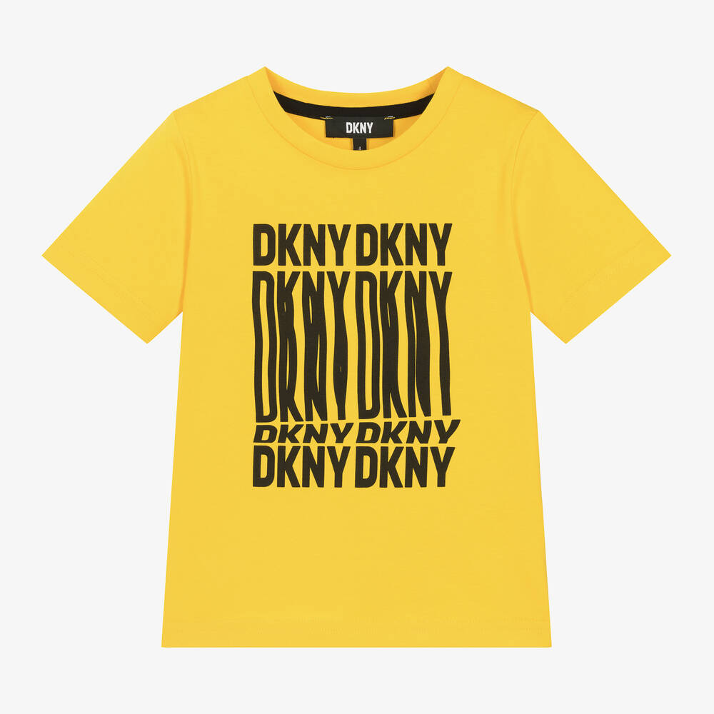 DKNY- Boys Yellow Cotton T-Shirt | Childrensalon Outlet
