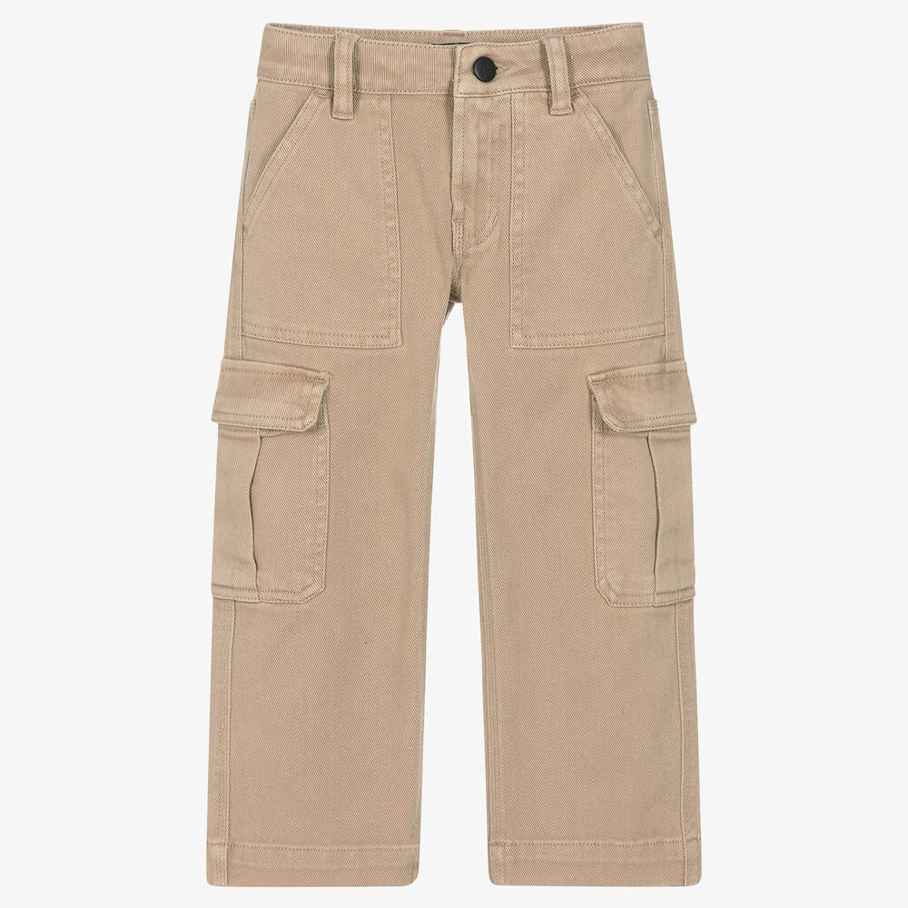 DKNY-Girls Beige Cotton Cargo Trousers | Childrensalon Outlet