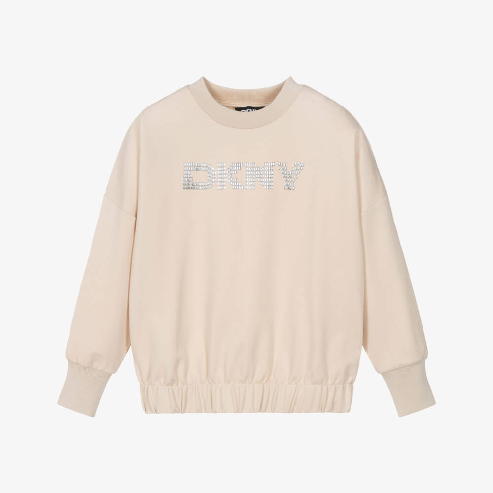 DKNY-سويت شيرت بيج للبنات بشعار | Childrensalon Outlet