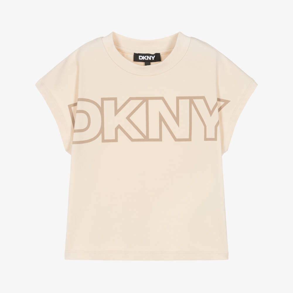 DKNY-Girls Beige Short-Sleeve Top | Childrensalon Outlet