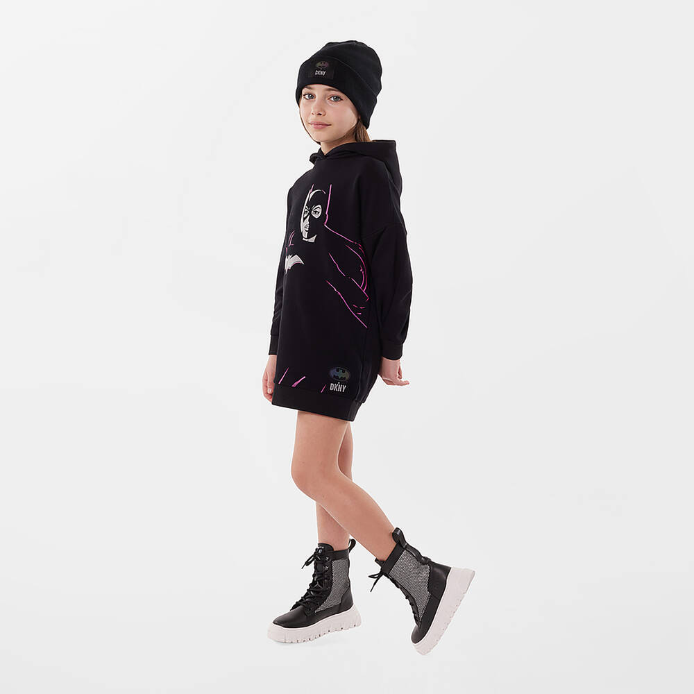 DKNY-Girls Black Batgirl Sweatshirt Dress | Childrensalon Outlet