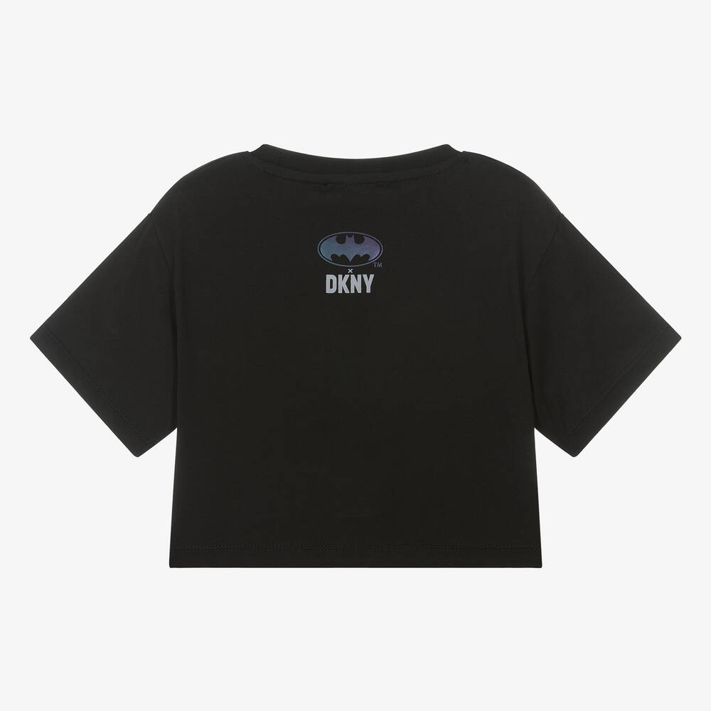 DKNY-Girls Black Cotton Batgirl T-Shirt | Childrensalon Outlet