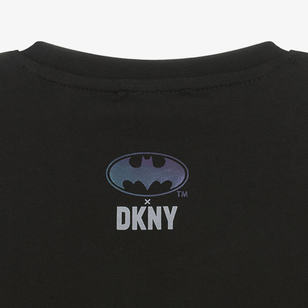 DKNY-Girls Black Cotton Batgirl T-Shirt | Childrensalon Outlet