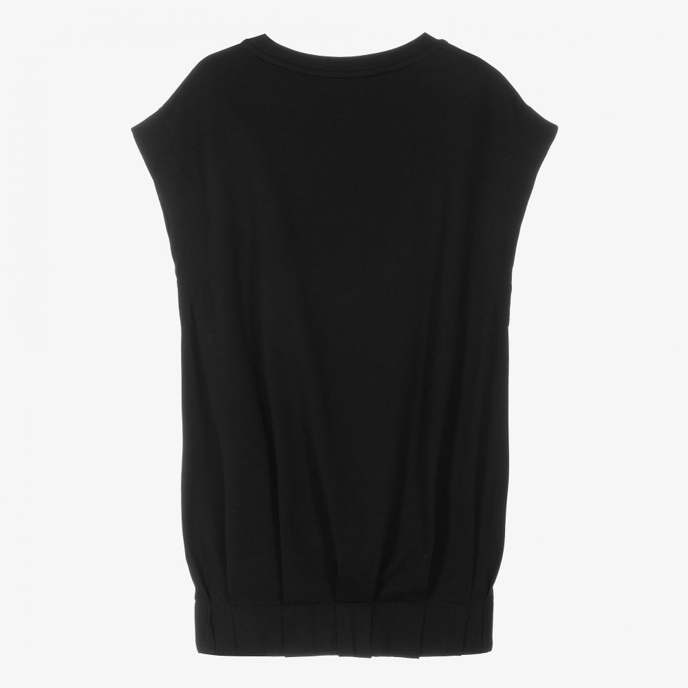 DKNY-فستان قطن عضوي جيرسي لون أسود | Childrensalon Outlet