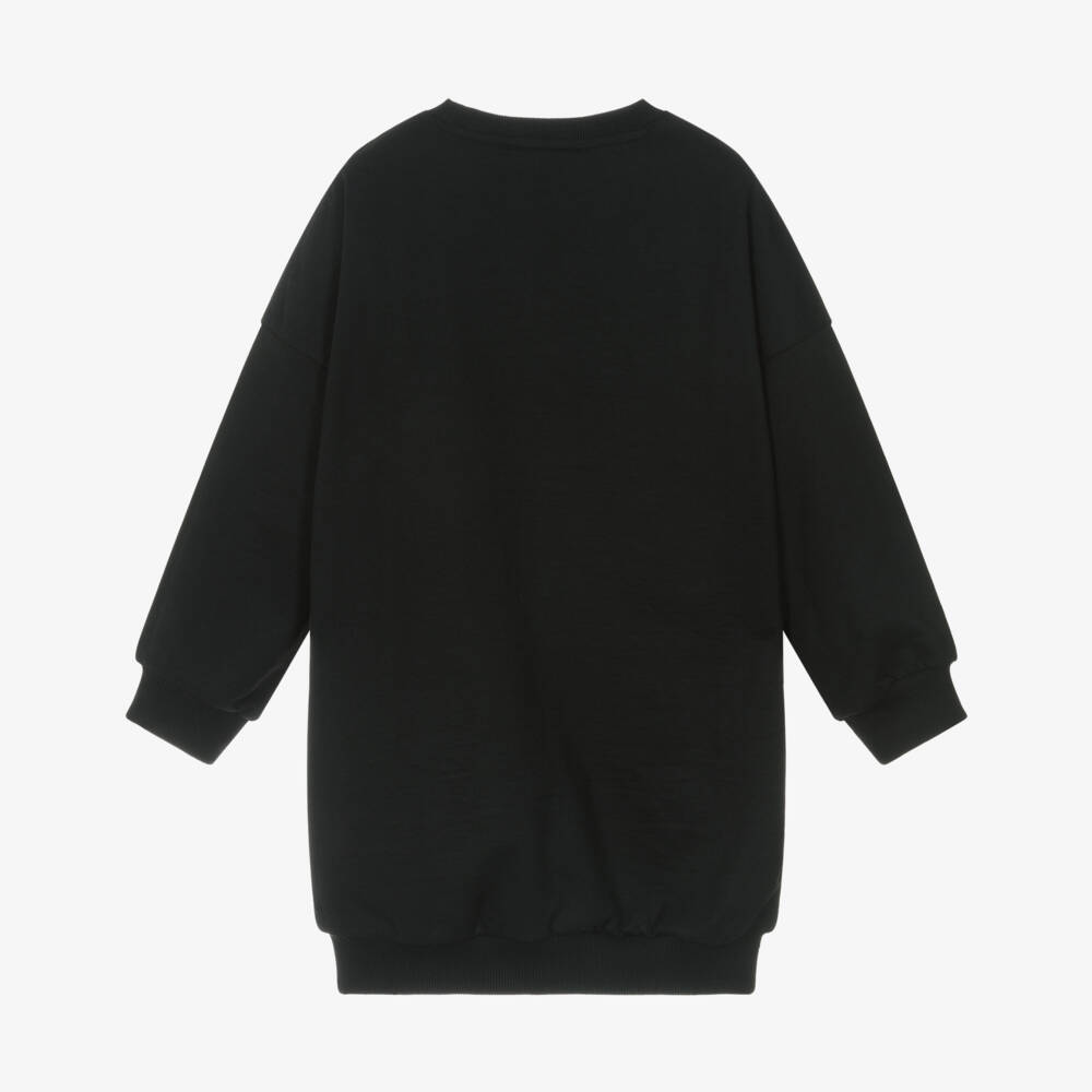 DKNY-Girls Black Cotton Jersey Sweatshirt Dress | Childrensalon Outlet