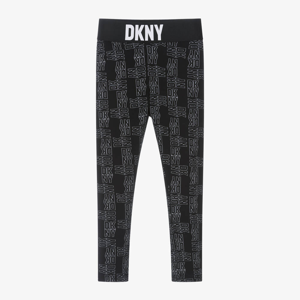 DKNY-ليغنغز قطن جيرسي لون أسود للبنات | Childrensalon Outlet