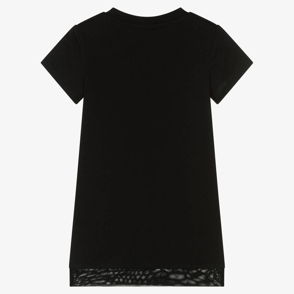 DKNY-Girls Black Cotton Logo Dress | Childrensalon Outlet