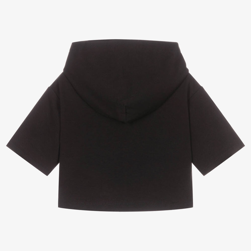 DKNY-Girls Black Cotton Logo Hoodie | Childrensalon Outlet