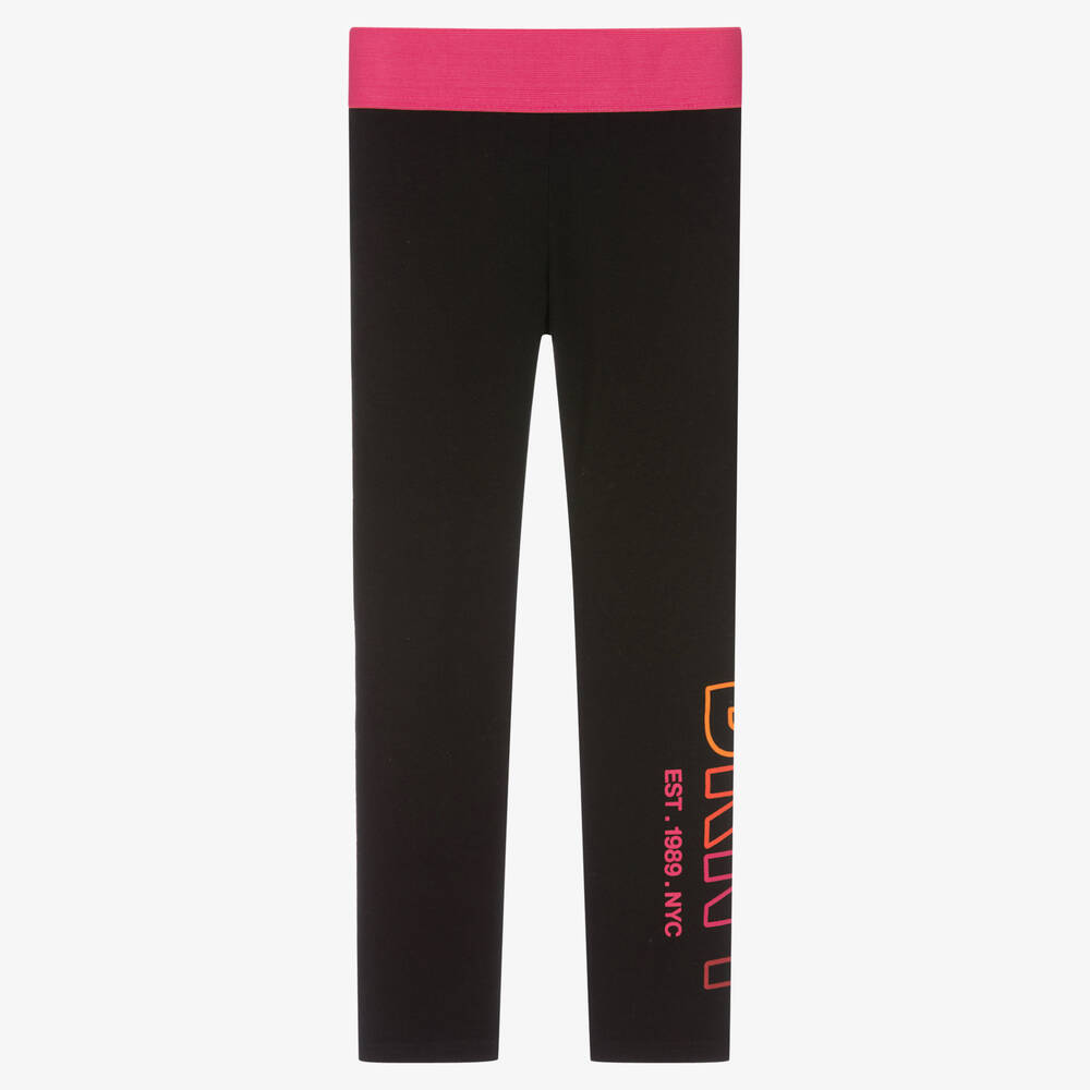 DKNY - Legging noir en coton fille | Childrensalon