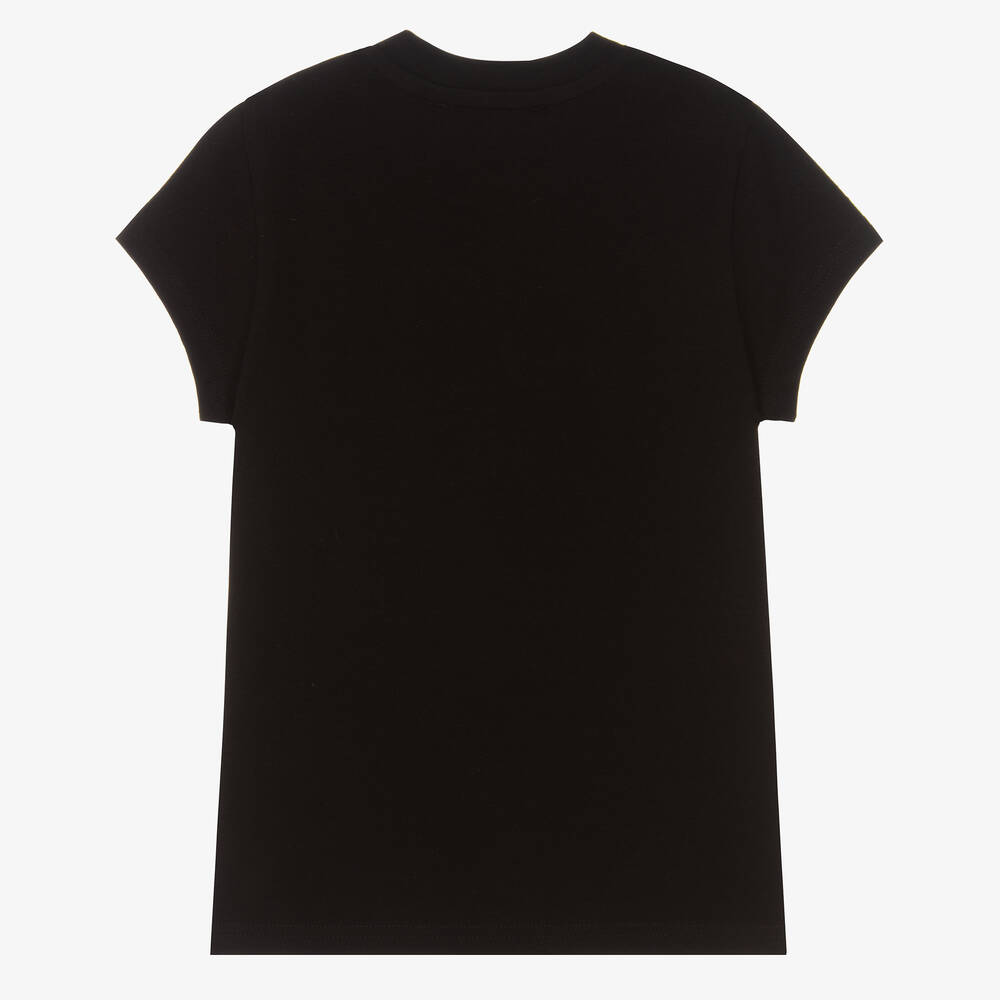 DKNY-Girls Black Cotton Logo T-Shirt | Childrensalon Outlet
