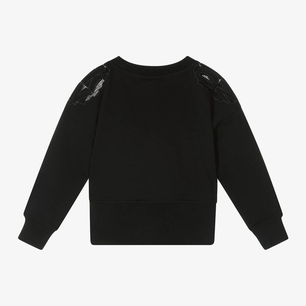 DKNY-Girls Black Cotton Sweatshirt | Childrensalon Outlet